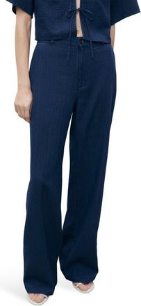 Mango High Waist Flowy Jeans in Night Blue at Nordstrom, Size 14