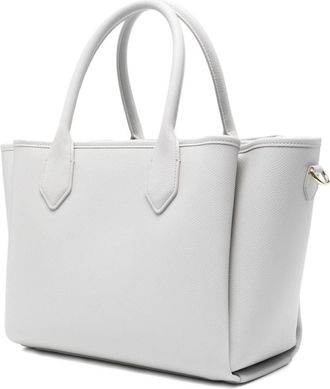 Emporio Armani Palmellato Leather Tote Bag - White
