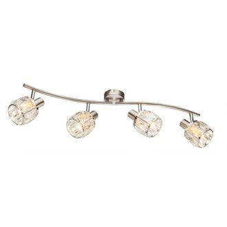 Netlighting Kris Ceiling Spotlight Bar Nickel Matt 4x E14 in Grey