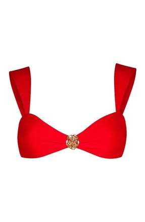Brunna.Co The Segara High-Cut Recycled Bikini Top in Red at Nordstrom, Size Medium