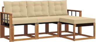 vidaXL Conjunto De Sof&aacute;s De Exterior 4 Uds. Natural Y Beige Vidaxl