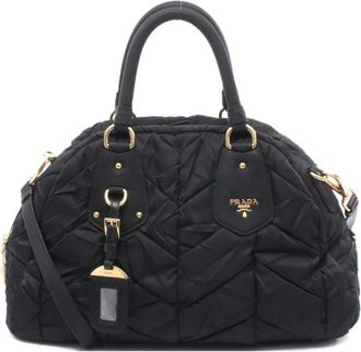 Prada 2010s Tessuto Re-Nylon quilted cross body bag - Black