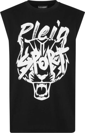Plein Sport Tanktop - Heren - Sportshirts - Zwart - L - Katoen - Fitness