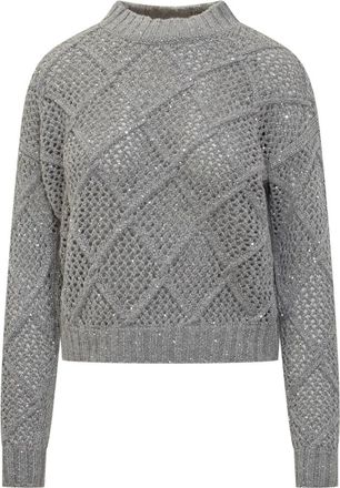 Max Mara Pilade Sweater - Dames - Ronde hals truien - Grijs - L - Truien & Vesten