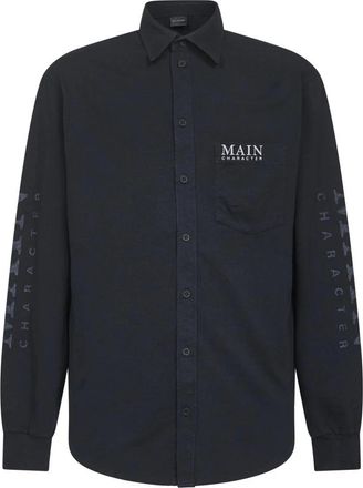 Balenciaga Zwarte Jersey Shirt met T-shirt Mouwen - Heren - Casual Overhemden - Zwart - M - Overhemden