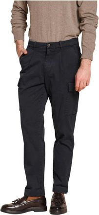 Mason's Broeken, Heren, Blauw, XL, Katoen, Sartorial Cargo Broek in Marineblauw