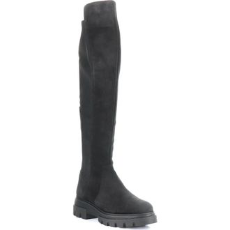Bos. & Co. Fifth Waterproof Knee High Boot in Black Suede/Stretch at Nordstrom, Size 10-10.5Us