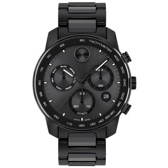 Movado Bold Verso Chronograph Quartz Black Dial Mens Watch 3601103