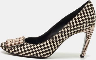 Roger Vivier Brown/cream Calf Hair Trompette Pumps