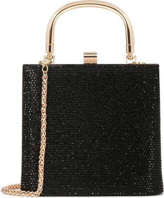 Kazar Avondtas met kristallen en een handvat - Dames - Clutches - Zwart - ONE Size - Tassen