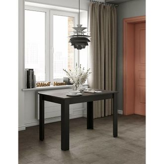 TemaHome Temahome - Symbiosis Nice, Tavolo da pranzo, Nero e Cemento 110x70x73,1 cm