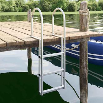 vidaXL Scala Da Molo A 3 Gradini Argento 45 X 11,5 X 134 Cm Alluminio Vidaxl