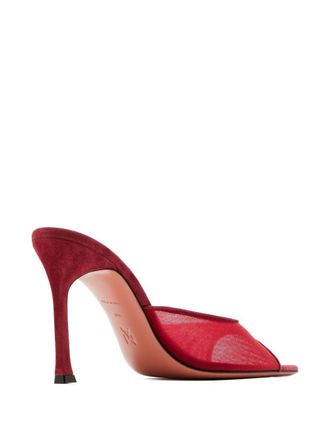 Amina Muaddi Womens Sandals Alexa Mesh Slipper 95 Red
