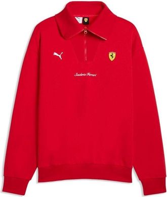 Puma x Scuderia Ferrari Half-Zip Fleece Crew Sweatshirt Rosso Corsa 637002-02