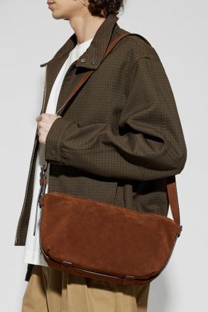 Moschino Suede Shoulder Bag, Mens, Brown