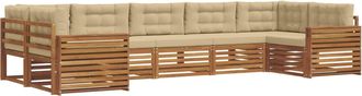 vidaXL Conjunto De Sof&aacute;s De Exterior 7 Uds. Natural Y Beige Vidaxl