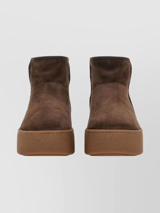 Hogan ankle height platform boots with pull tab