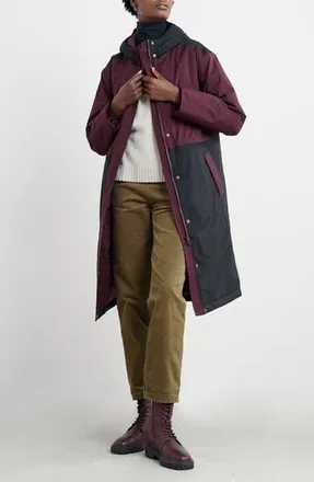 Seasalt Cornwall Chapel Rock Longline Waterproof Hooded Raincoat in Dark Hellebore/onyx at Nordstrom Rack, Size 12 Us / 16 Uk
