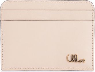 Chloé Iconic Shiny Leather Card Case in 6J5 Cement Pink at Nordstrom