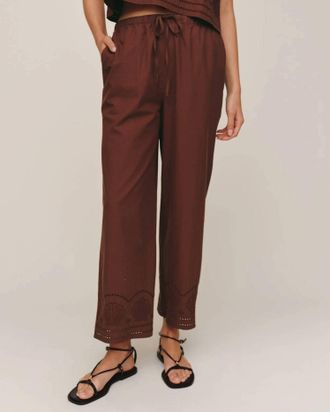 Bella Dahl Womens Placement Shell Beach Crop Pants In Sea Glass Brown