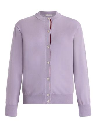 Bally button-fastening wool cardigan - women - Wool - 40 - Purple