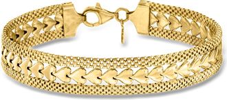 Ross-Simons Italian 18kt Gold Over Sterling Silver Heart-Motif Bracelet