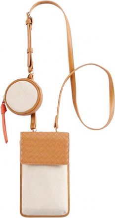 Shiraleah Womens Frankie Phone Holder Crossbody Bag In Natural Canvas