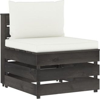 vidaXL Sof&aacute; Central Seccional Con Cojines Madera Impregnada Gris Vidaxl