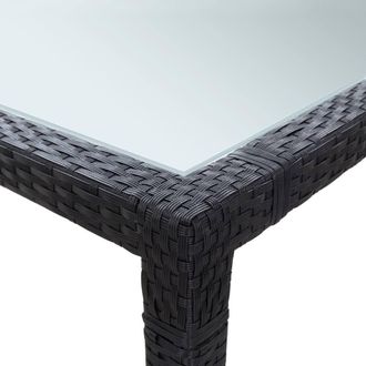 Berkfield Home Outdoor Dining Table Black 200x150x74 cm Poly Rattan | Size: 200 x 150 x 74 cm