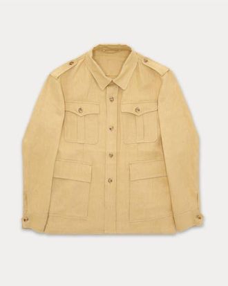Fortela Owen Linen Safari Jacket in Camel at Nordstrom, Size 54 Eu