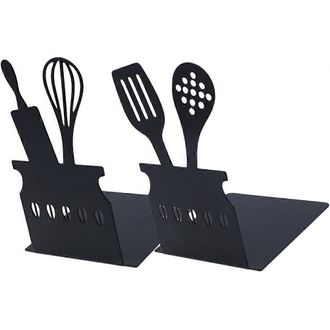 OEM Sujetalibros De Metal Negro, Juego De Sujetalibros De Escritorio Creativos (2 Piezas)