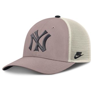 Nike New York Yankees Cooperstown Rise Nike Mens MLB Adjustable Trucker Hat in Brown | NB1L0M6HN27-L4S