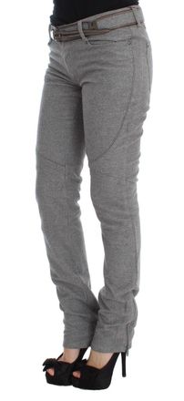 Ermanno Scervino Womens Gray Cotton Slim Fit Casual Bootcut Pants