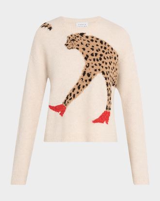 Tanya Taylor Cindy Cheetah Print Sweater