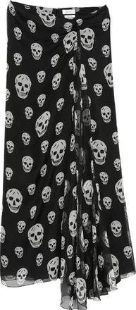 Alexander McQueen Skirt Alexander Mcqueen - Dames - Maxi Rokken - Zwart - XS - Leer - Rokken