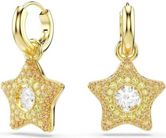 Swarovski Sublima 18k Gold Plated Star Drop Earrings