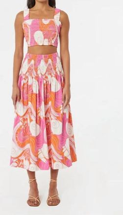 Rhode Resort Tanya Top In Pink Deco Surf