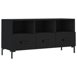 Berkfield Home TV Cabinet Black 102x36x50 cm Engineered Wood | Size: 102 x 36 x 50 cm