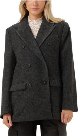 Aaiko Elegante Grijze Jas Demi PES - Dames - Blazers - Zwart - M - Jassen