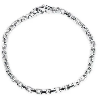 Pompeii3 Mens 14k Gold (15gram) or Platinum (28gram) 4mm Link Bracelet 8.5