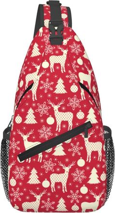 Generic Christmas Reindeer Snowflakes Balls Sling Bag Adjustable Cross Body Bag Anti Theft Backpack For Casual Women Runner