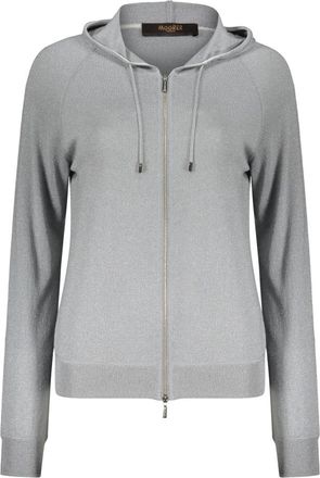 Moorer Gebreide Hoodie met Rits - Dames - Hoodies - Grijs - 3XS - Wol - Hoodies & sweatvesten