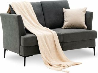 Costway Costway - Sofá Cama de 2 Plazas, Sofá Cama de Sala de Estar con Patas y Brazos de Acero Altos, Fácil Montaje, Mueble Moderno con Cojines de Respaldo