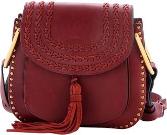 Chlo&eacute; Burgundy Leather Hudson Handbag Whipstitch Small (Authentic Pre-Loved)
