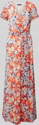 Lauren Ralph Lauren Abendkleid mit Bindeg&uuml;rtel Modell FARRYSH in Weiss, Gr&ouml;&szlig;e 42