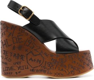 Chlo&eacute; 130mm Maxime Wedge Sandals