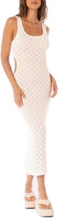Maaji Silvy Pointelle Cover-Up Midi Dress in Open White at Nordstrom Rack, Size Medium/large