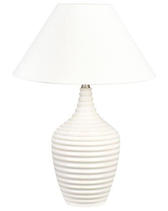 Beliani L&aacute;mpara de mesa cer&aacute;mica beige