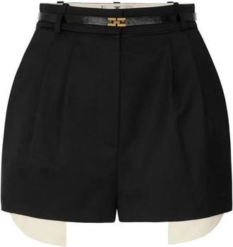 Elisabetta Franchi Dames, Korte broeken, Zwart, Maat: S Satijn