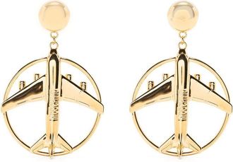 Moschino aeroplane drop earrings - women - Brass/Zamak/Plastic - OS - Gold